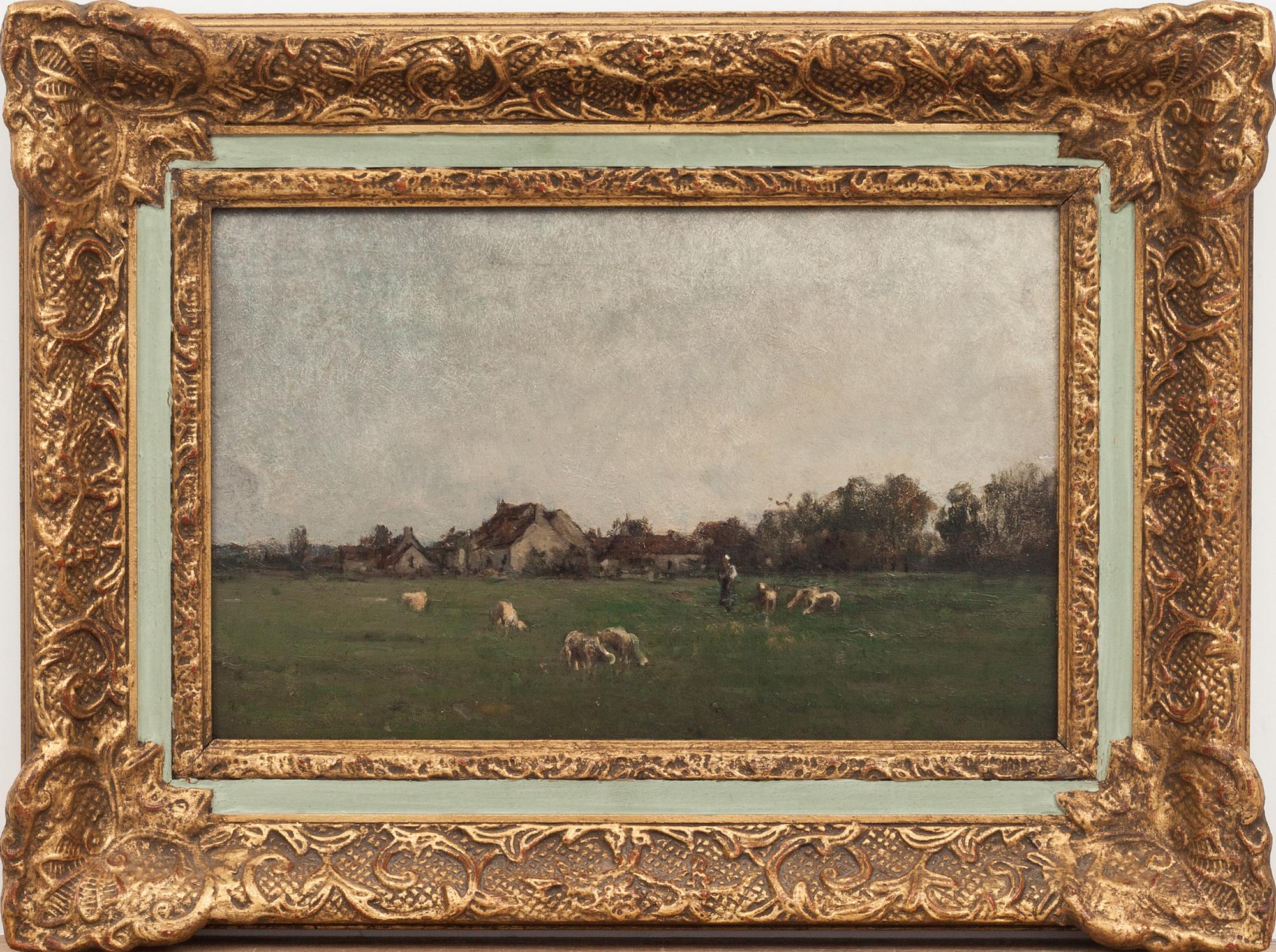 OKÄND KONSTNÄR, olja på pannå. Frankrike, 1800-tal.
