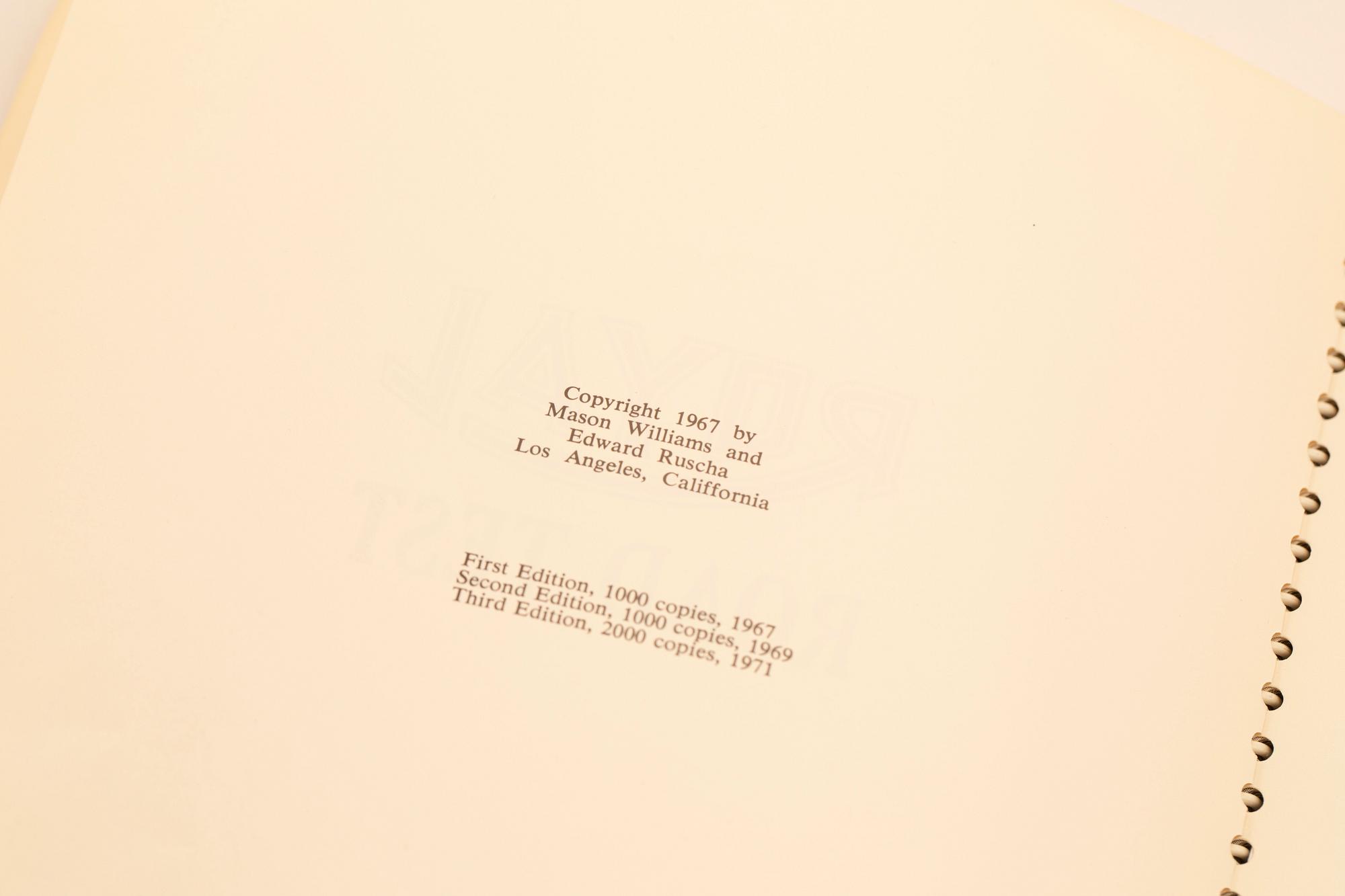 M Williams, E Ruscha o Patrik Nlackwell, "Royal Road Test", 1971.