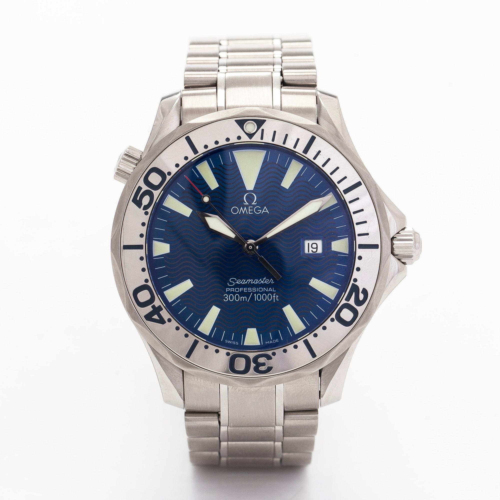 Omega, Seamaster, "Electric Blue", wristwatch, 41.5 mm.