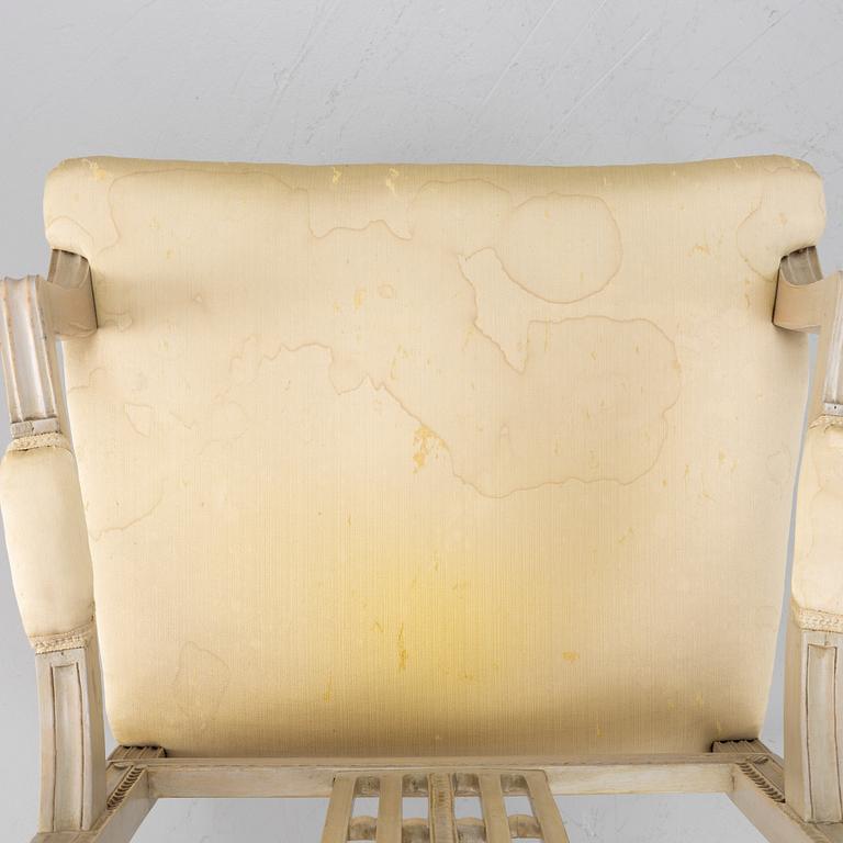 Karmstolar, ett par, gustavianska, Lindome, 1800-tal.