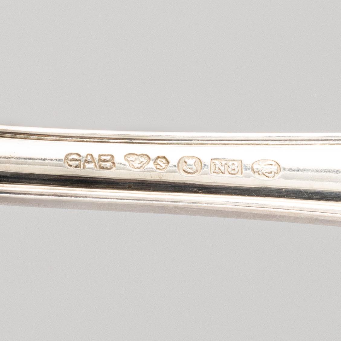Besticksuppsättning, silver, 28 st, "Vasa", GAB, Stockholm, 1926-47.