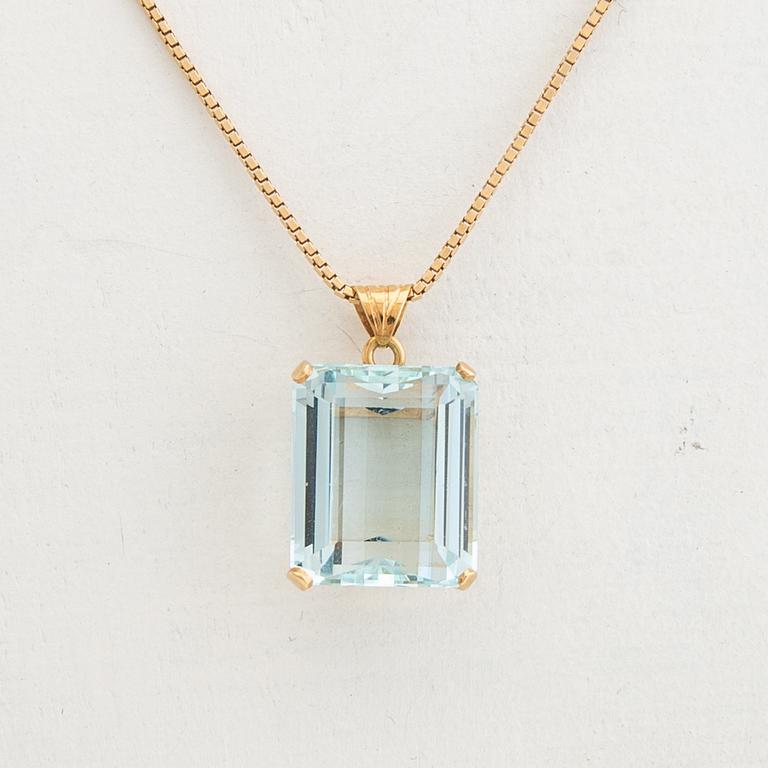 Halsband, 18K guld och akvamarin.