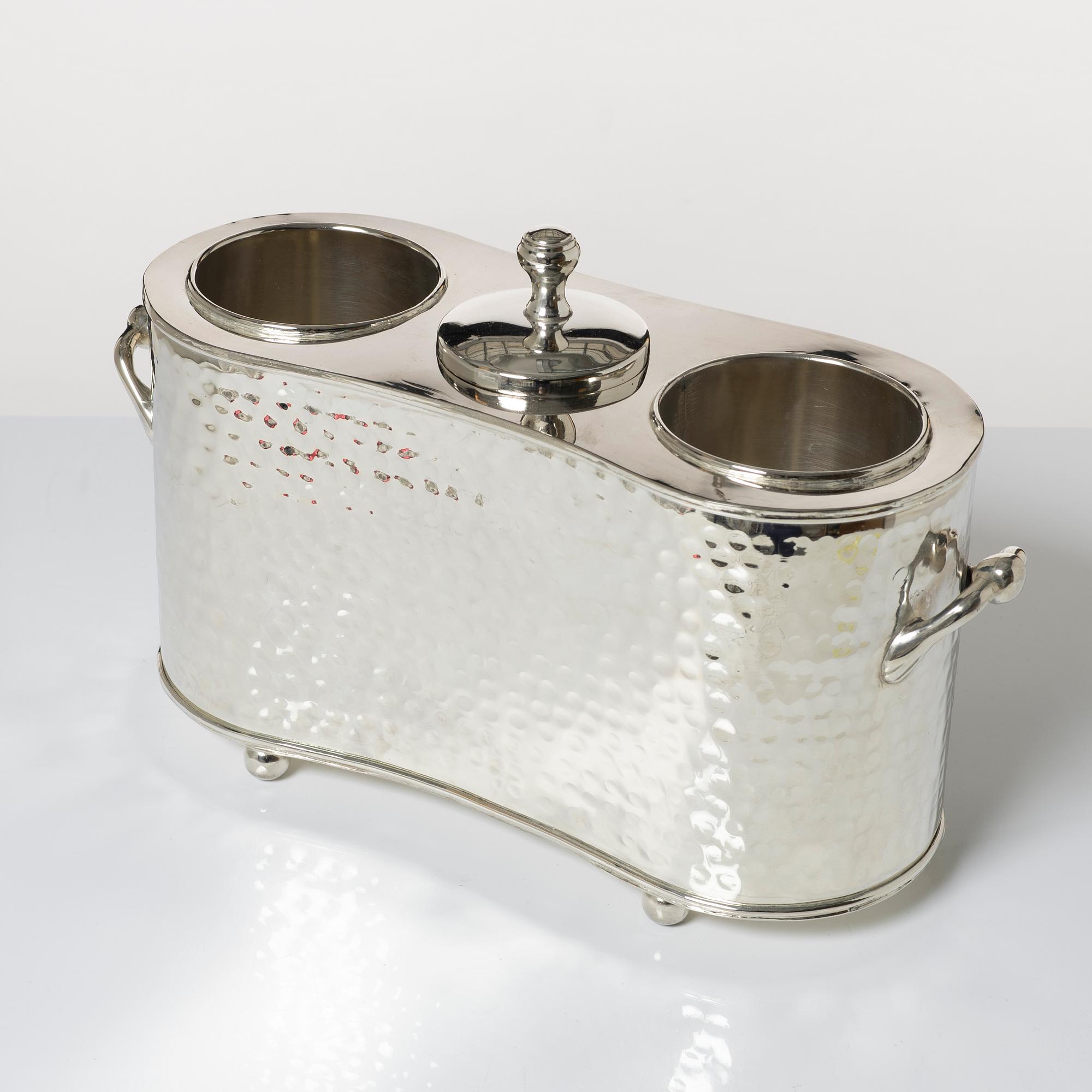 Wine cooler, silver plate, period.
