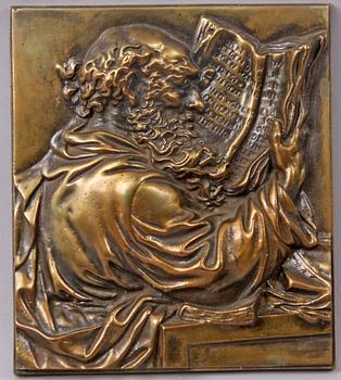 VÄGGRELIEF, mässing.