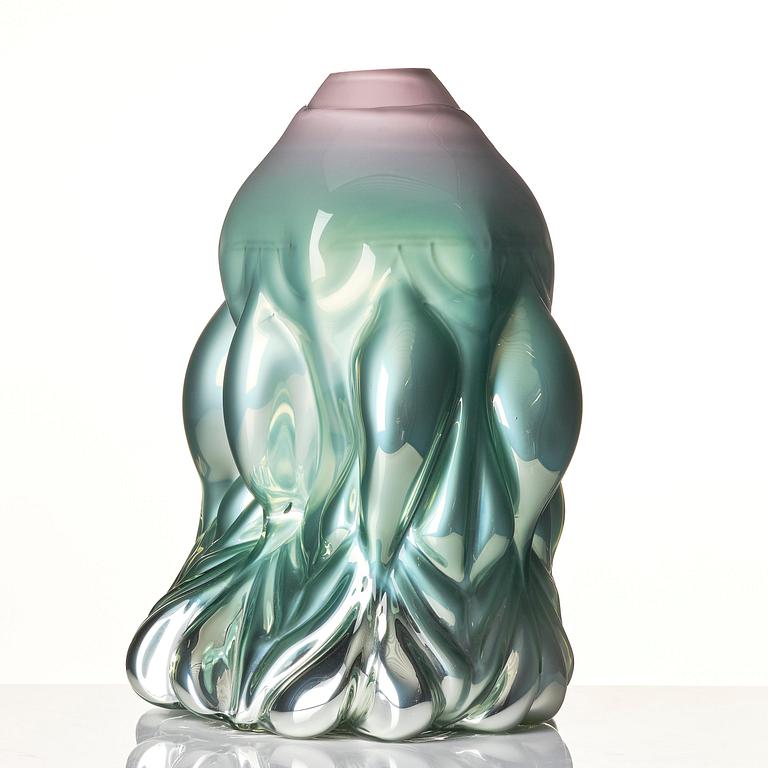 Hanna Hansdotter, skulptur, "Dripping Print", glas, The Glass Factory, Boda Glasbruk, 2019.