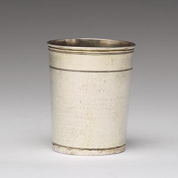 A German early 18th century parcel-gilt silver beaker, mark of Johann Christopher Treffler, Nürnberg 1712-1715.