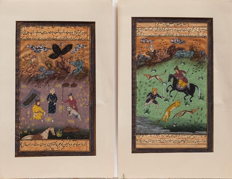 ILLUSTRATIONER, ett par. Persien, 1800-tal.