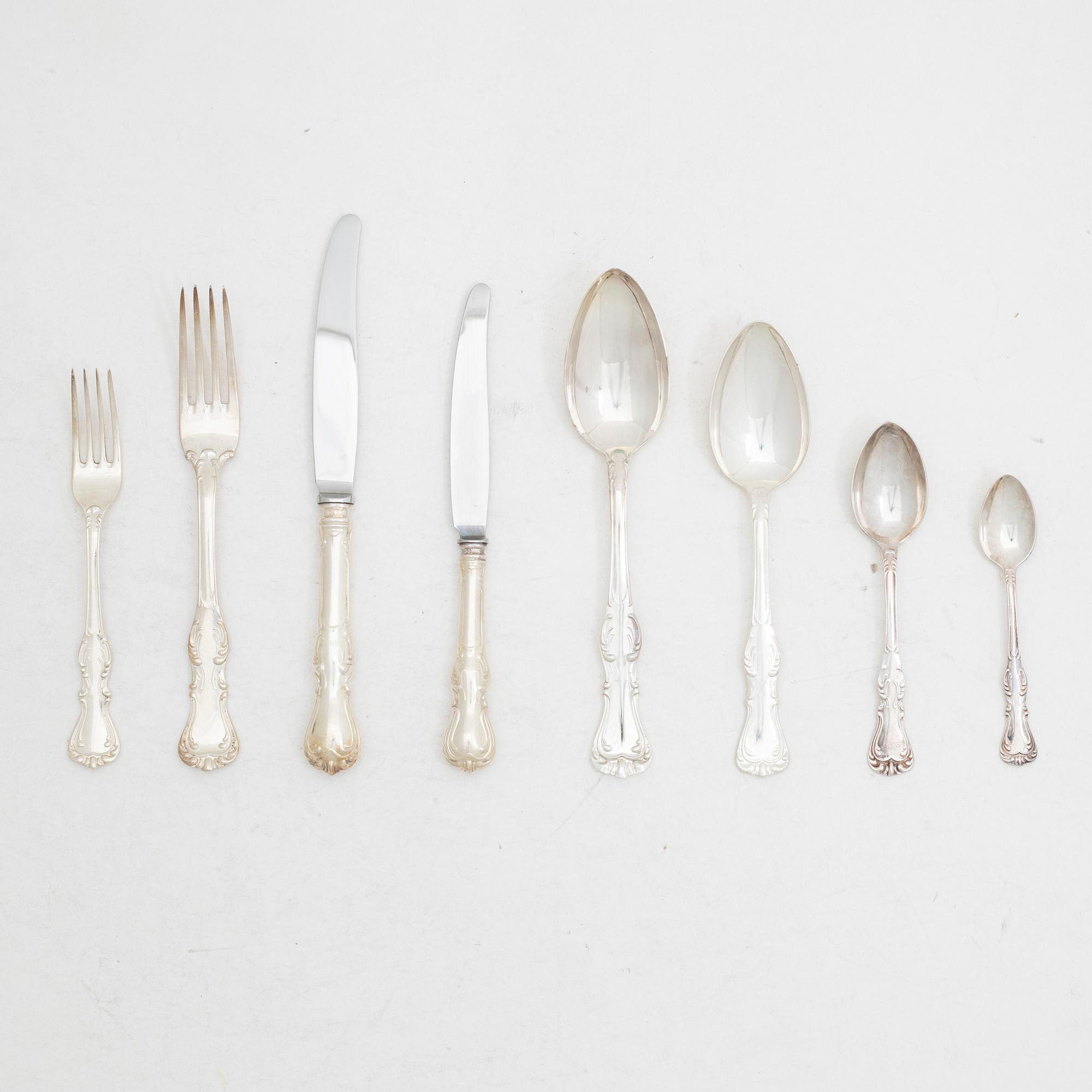 A Swedish silver cutlery set, 'Prins Albert', GAB, Eskilstuna ( 59 pieces).