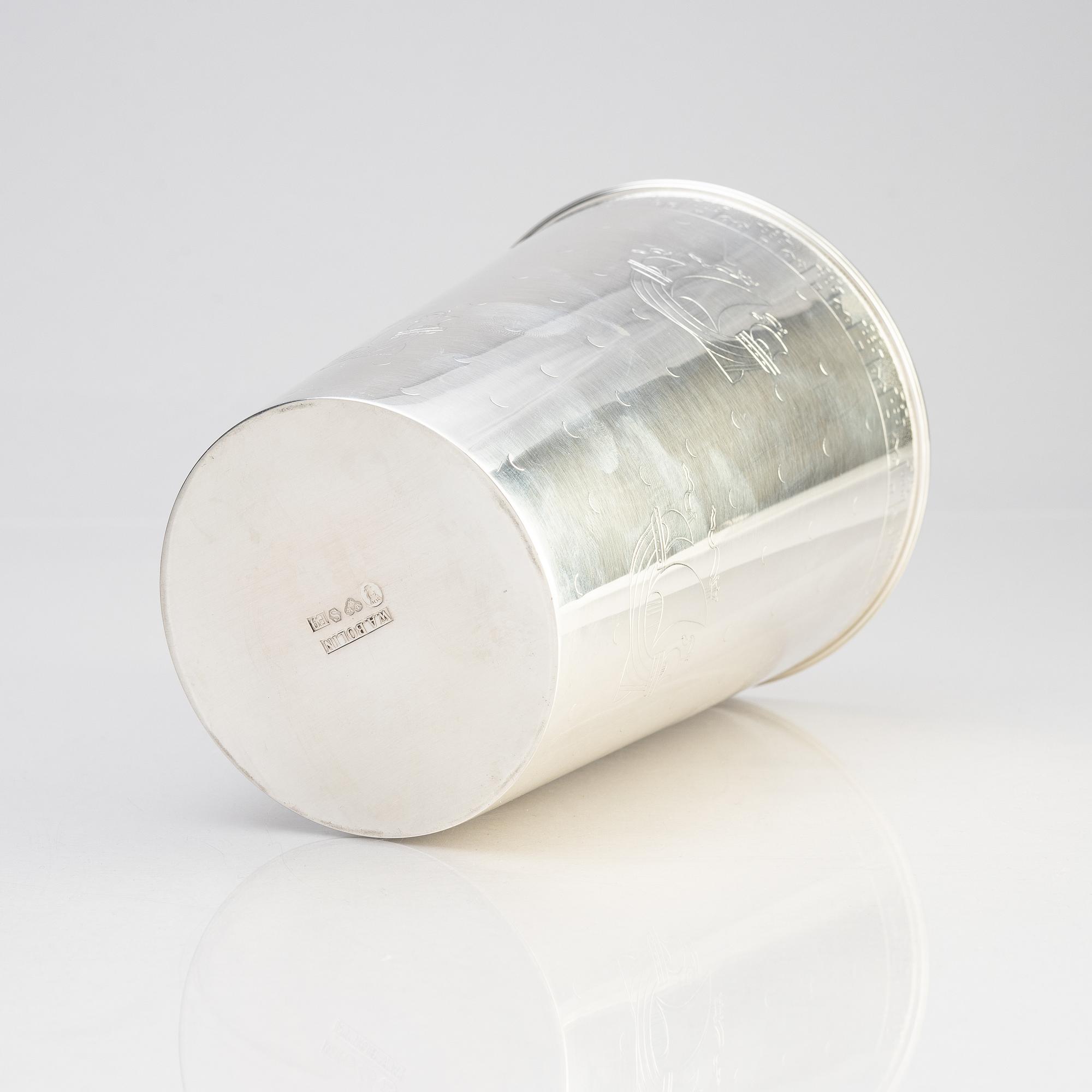 A silver vase, W.A. Bolin, Stockholm 1955.