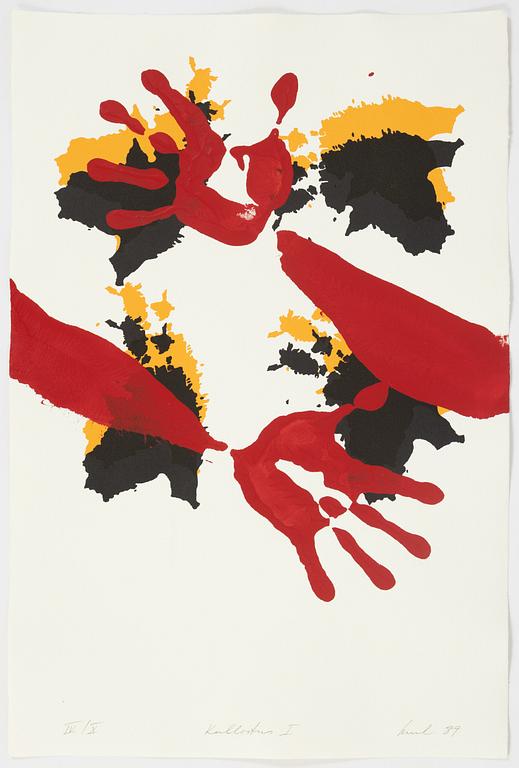 Raul Meel, portfolio with 6 silkscreen in colours, 1989, signed IV/X.