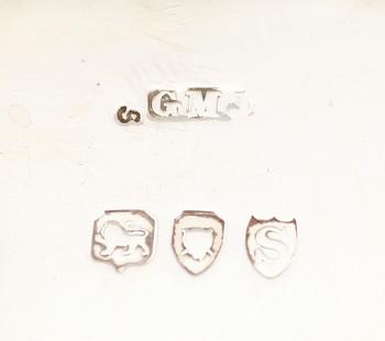 SALTKAR, 3 st, silver, England, 1800-/1900-tal. Total vikt  178 g.