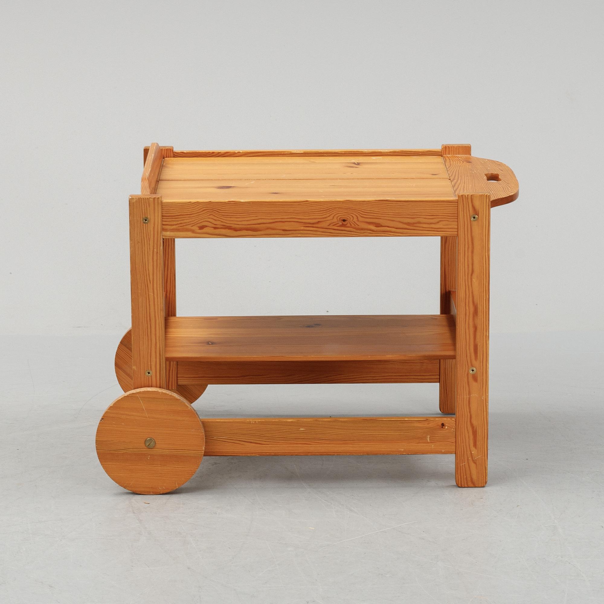 A pine drinks trolley, 1960's/70's.