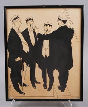 CARl HENRIK JENSEN, litografiska tryck, 11 st, mongramsign C.C. och dat -17.