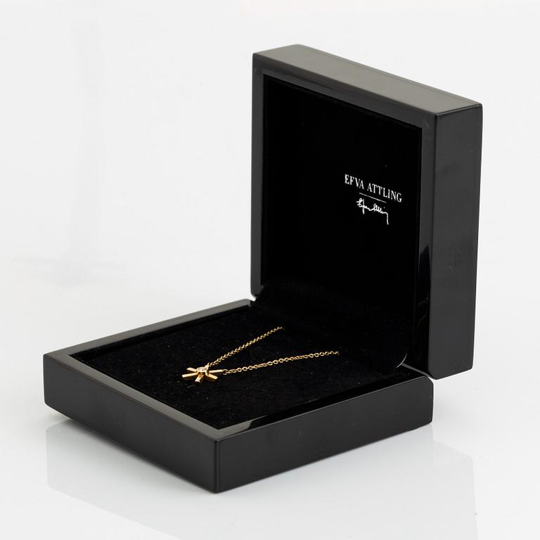 Efva Attling, collier, "Starflower", 18K guld med briljantslipad diamant.