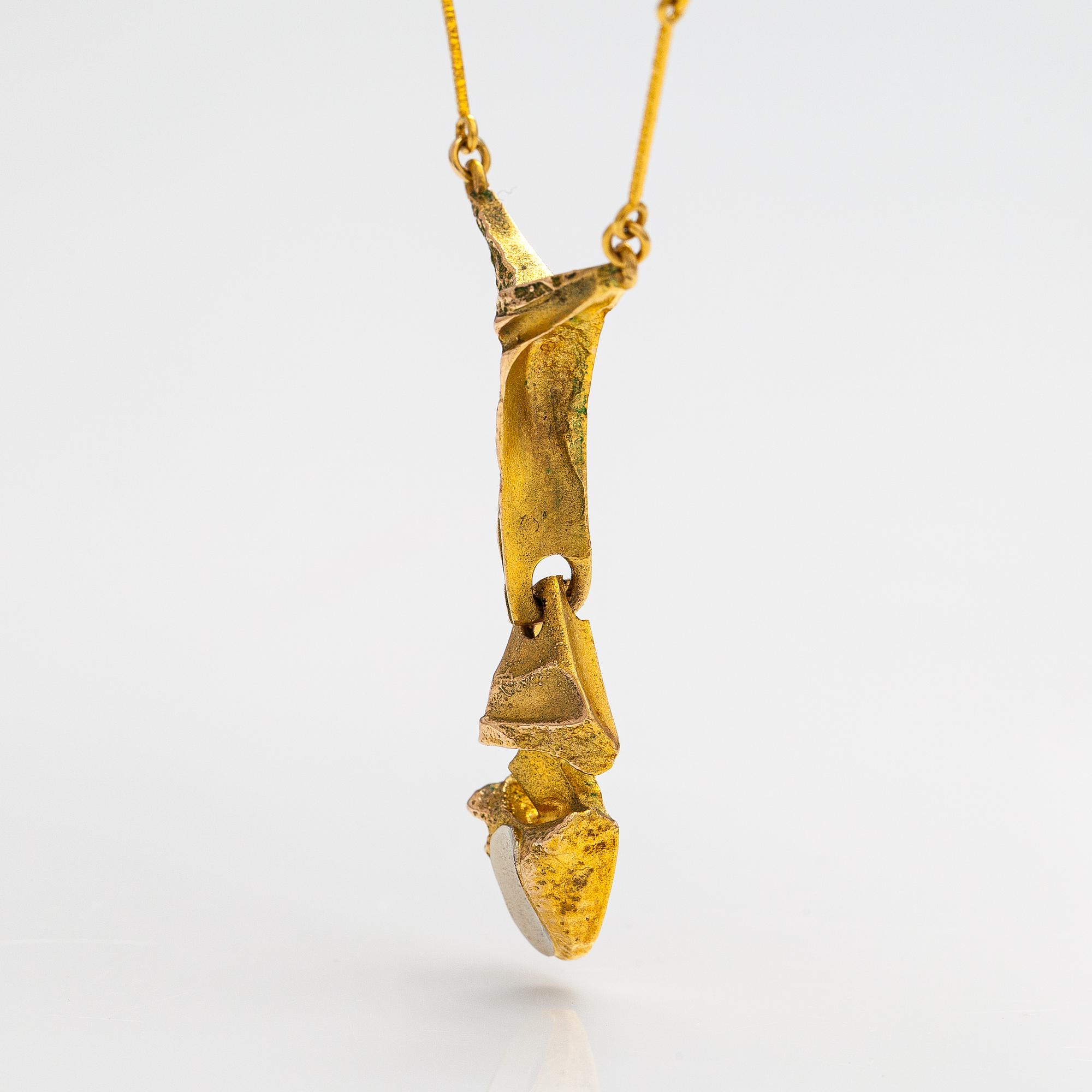 Björn Weckström,  A 14K gold and platinum necklace "Kaira". Lapponia 1977.