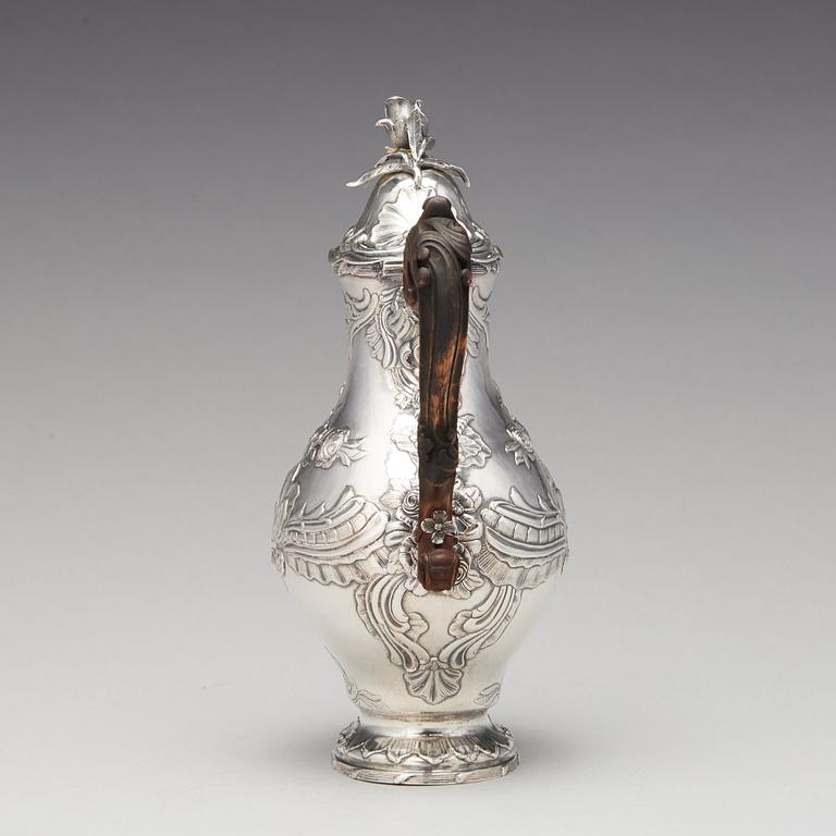 Carl Fahlberg, kaffekanna, silver, Uppsala 1773. Rokoko.