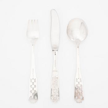 A Swedish silver cutlery, model 'Princess', Ceson, Gothenburg 1977 (36 pieces).