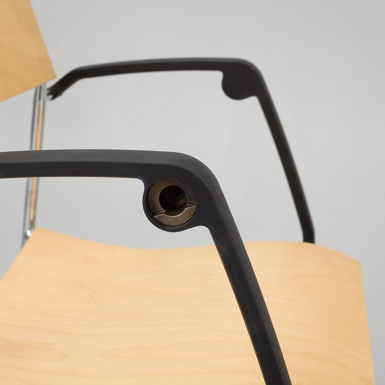 Johannes Foersom & Peter Hiort-Lorenzen, a set of six 'Campus' chairs, Lammhults, after 1992.