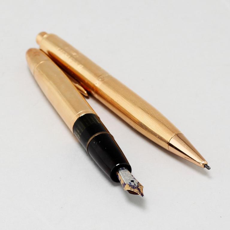 A fountain pen and a mechanical pencil by Montblanc.