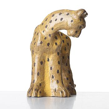 Vicke Lindstrand, a ceramic sculpture of a cheetah, Upsala-Ekeby, Sweden, model 3003.