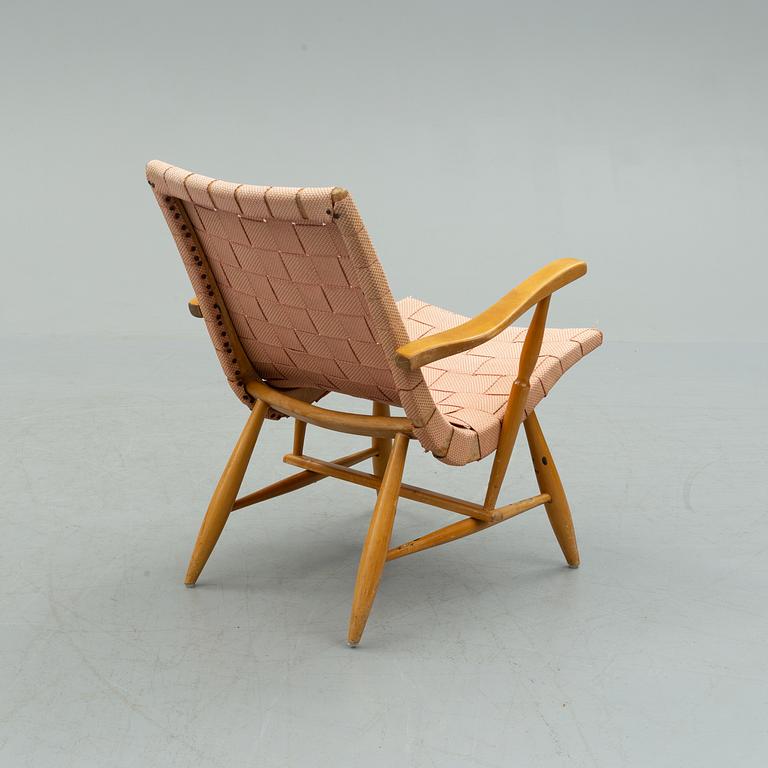 A Swedish Modern birch easy chair, 1940's.