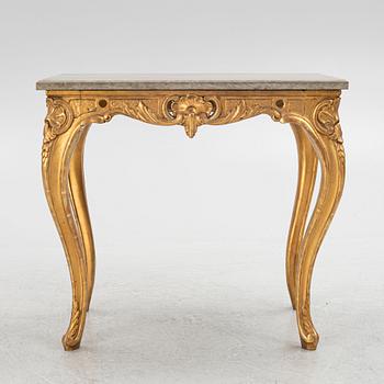 A Swedish rococo-style giltwood table, Stockholm, 19th century.