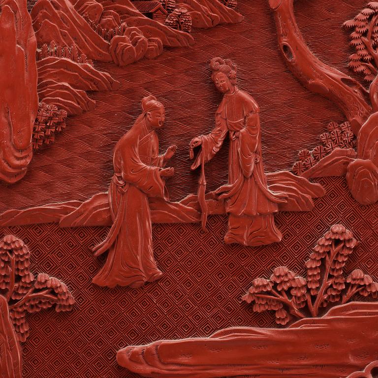 A red lacquer tray, Qing dynasty (1644-1912).