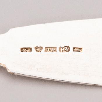 RUOKALUSIKOITA, 10 kpl, hopeaa, eri valmistajia, 1800-1900-luku.