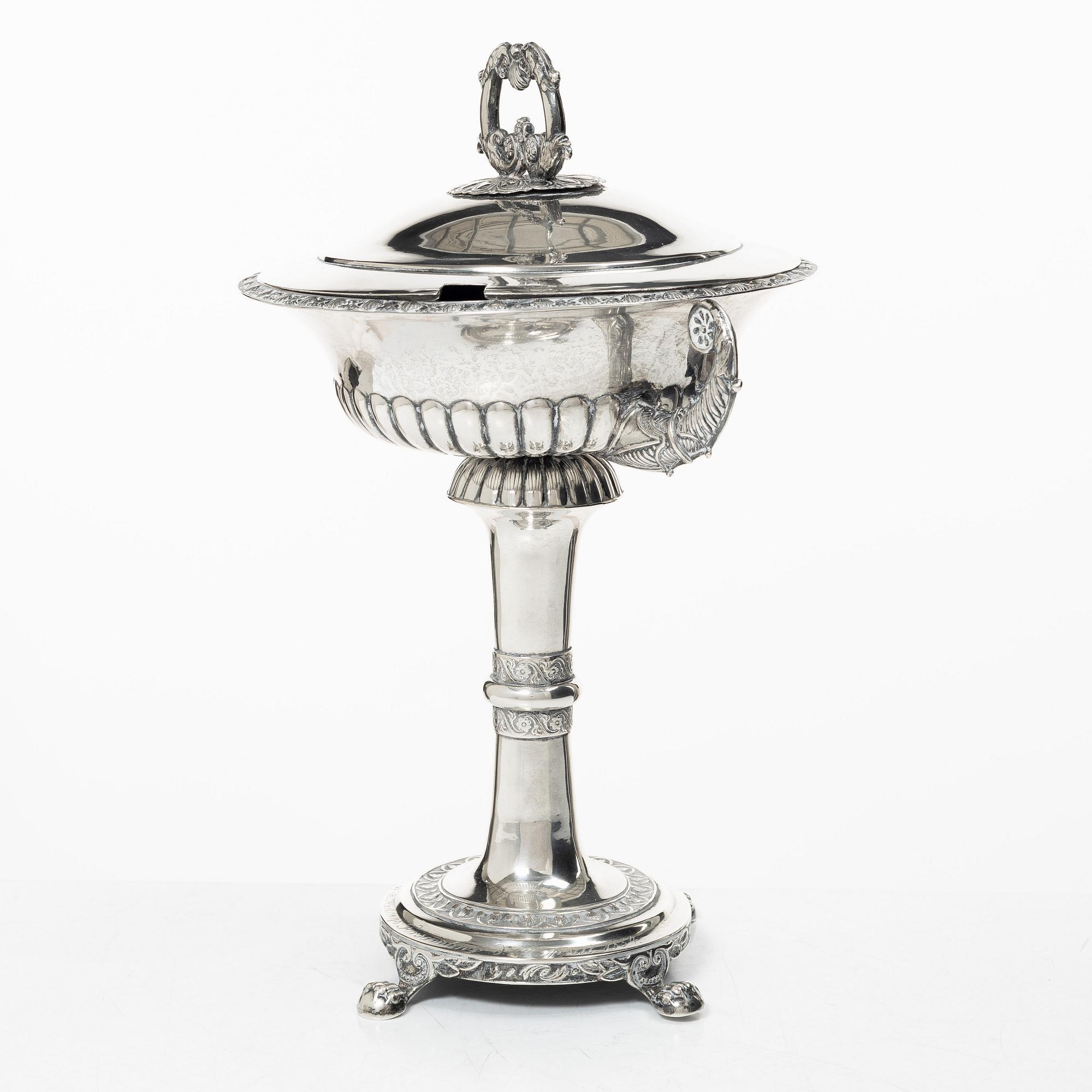 A Swedish silver Empire lided sugar bowl, mark of Carl Wilhelm Troselius, Stockholm 1834.