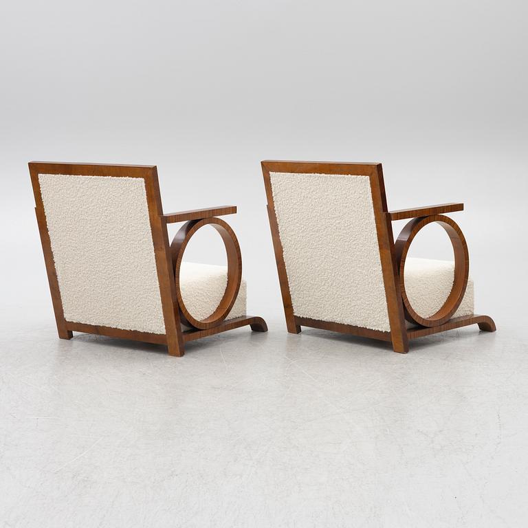 A pair of armchairs, 1930's.