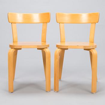 ALVAR AALTO, Tuoleja, 4 kpl, malli 69, Artek. 1900-luvun loppu.