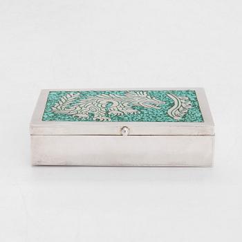 A sterling silver box, Mexico, latter half of the 20th century.