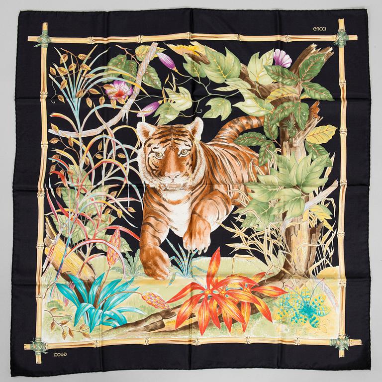 Gucci, a silk scarf.