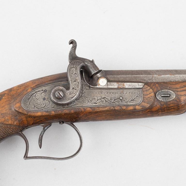 Slaglåspistol, Robert Wheeler & Son, Birmingham, 1830/40-tal.
