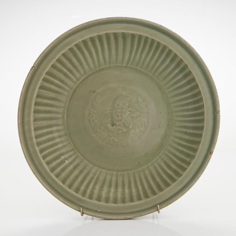 A Celadon dish, Ming dynasty (1368-1644).