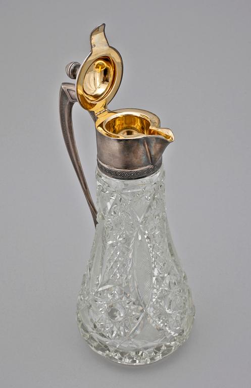 KANNA, glas och silver. 1800-tal.