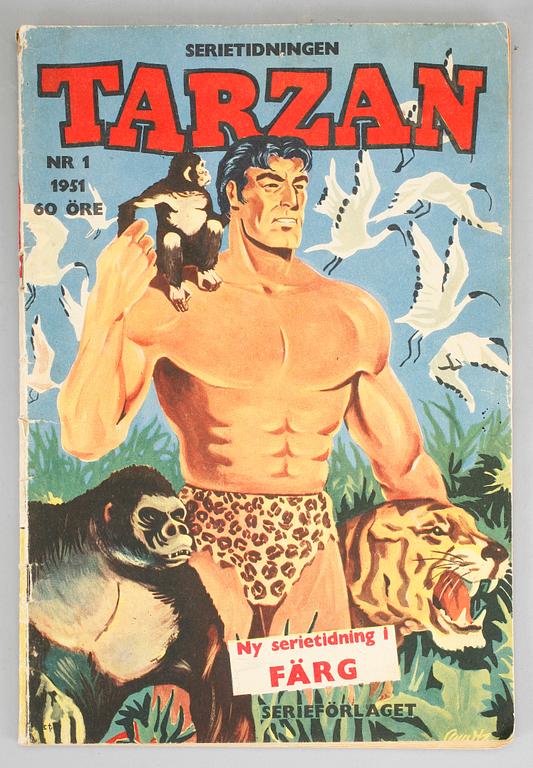 SERIETIDNINGAR, Tarzan nr 1,5,6, 1951.