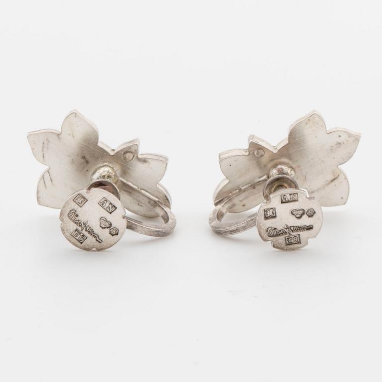 WIWEN NILSSON, örhängen, ett par, silver, Lund 1969,