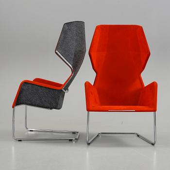 FÅTÖLJER, ett par, "Peekaboo", Blå station.