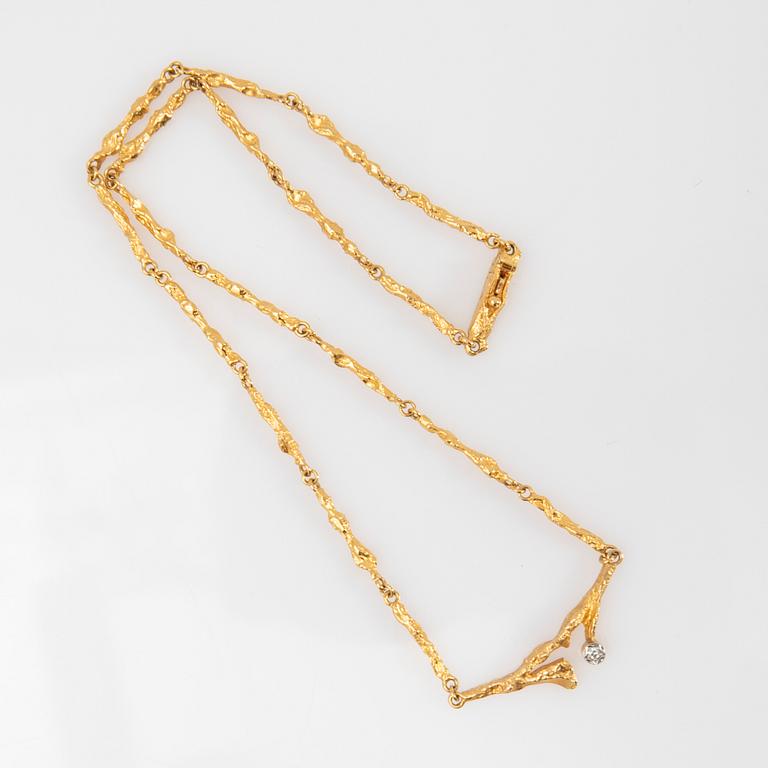 Björn Weckström, Necklace, "Vårdagg", 18K and brilliant-cut diamond, Lapponia.