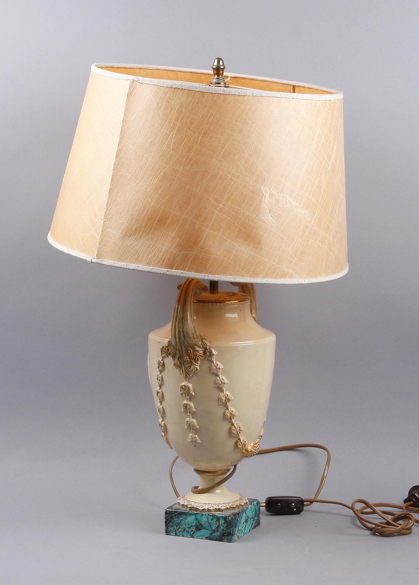 URNA/LAMPFOT, fajans, 1800-tal.