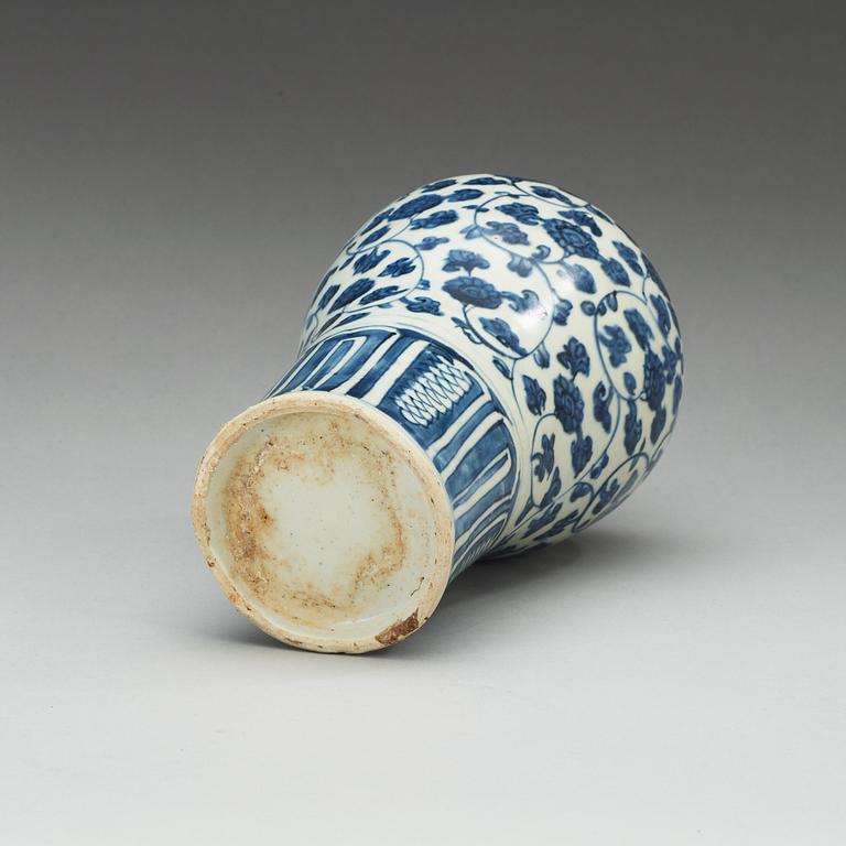 A Meiping blue and white jar, Ming dynasty (1368-1644).