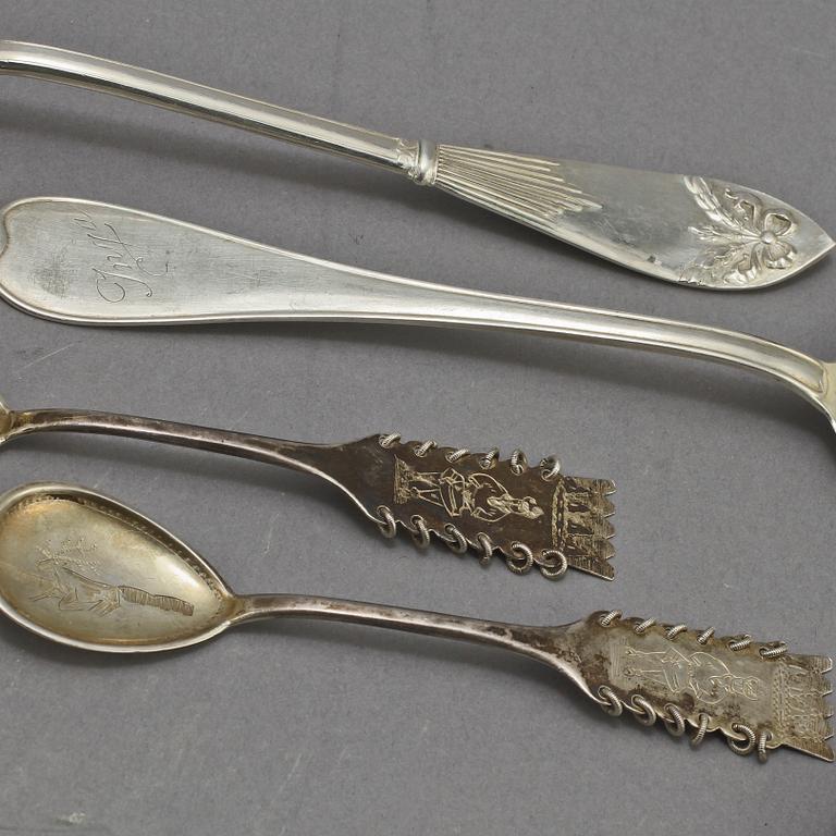 PARTI SILVER, 6 delar, bl a GAB, Stockholm, 1909. Tot v ca 440 g.