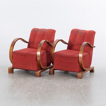 FÅTÖLJER, 1 par, art déco-stil, 1900-talets mitt.