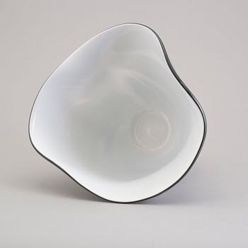 A glass bowl by Ebba Von Wachenfeldt, Orrefors, dated 2002.