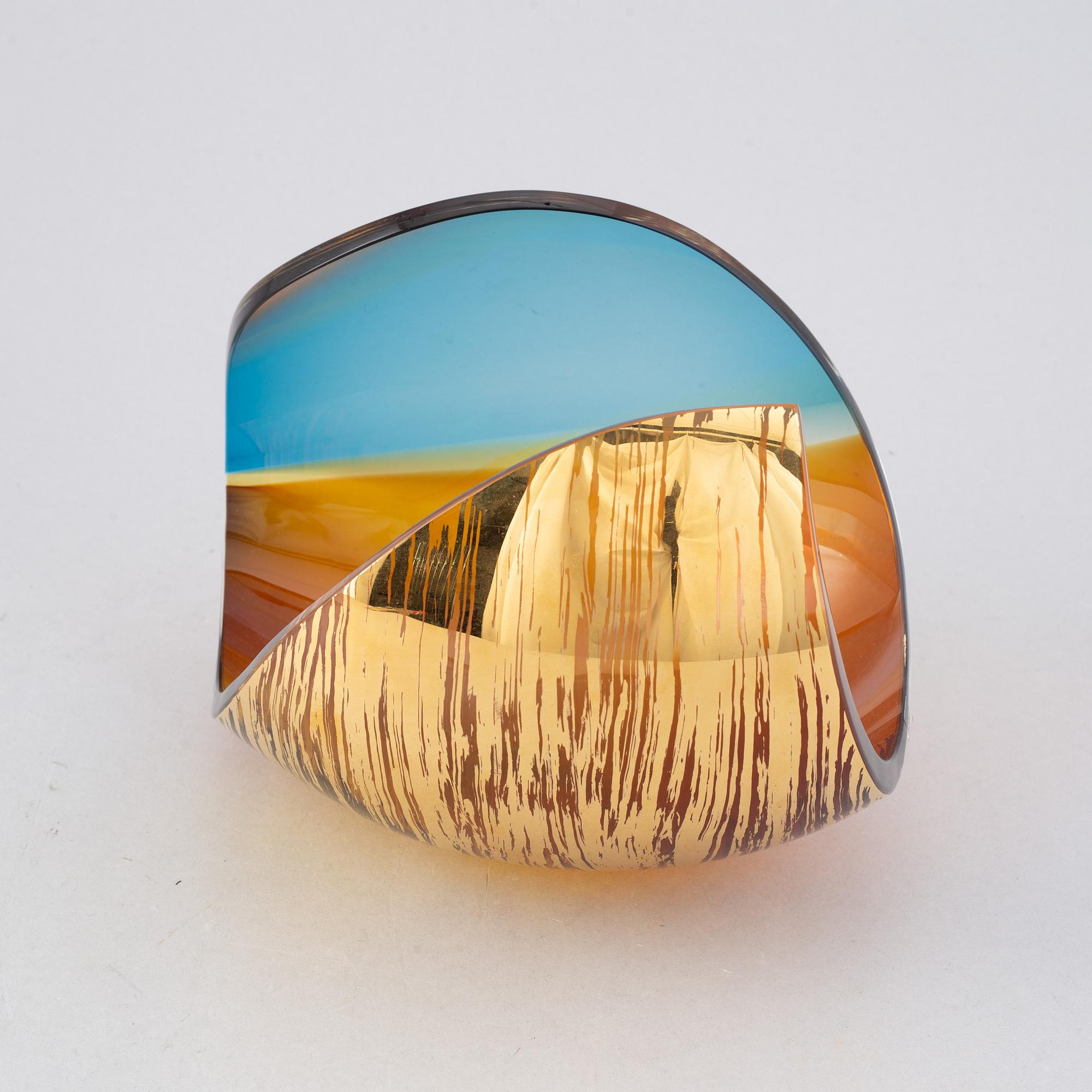 Lena Bergström, a 'Planets' glass sculpture/bowl from Kosta, Sweden. Signed and numbered 128/500.