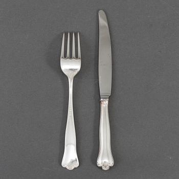 GAB, smörgåsbestick, 18+18 st, silver, modell "Kungsholm", Stockholm bl a 1962.