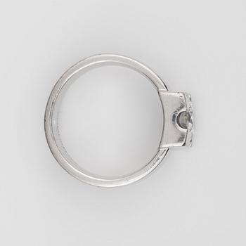 RING med gammalslipad diamant, 1.40 ct enligt gravyr, kvalitet ca G-H/SI.