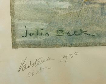 JULIA BECK, akvarell, sign och dat 1930.