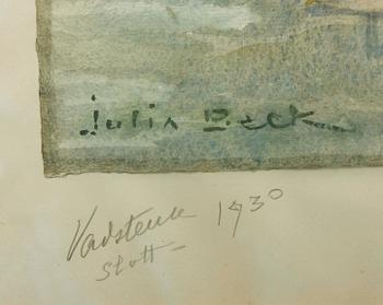 JULIA BECK, akvarell, sign och dat 1930.